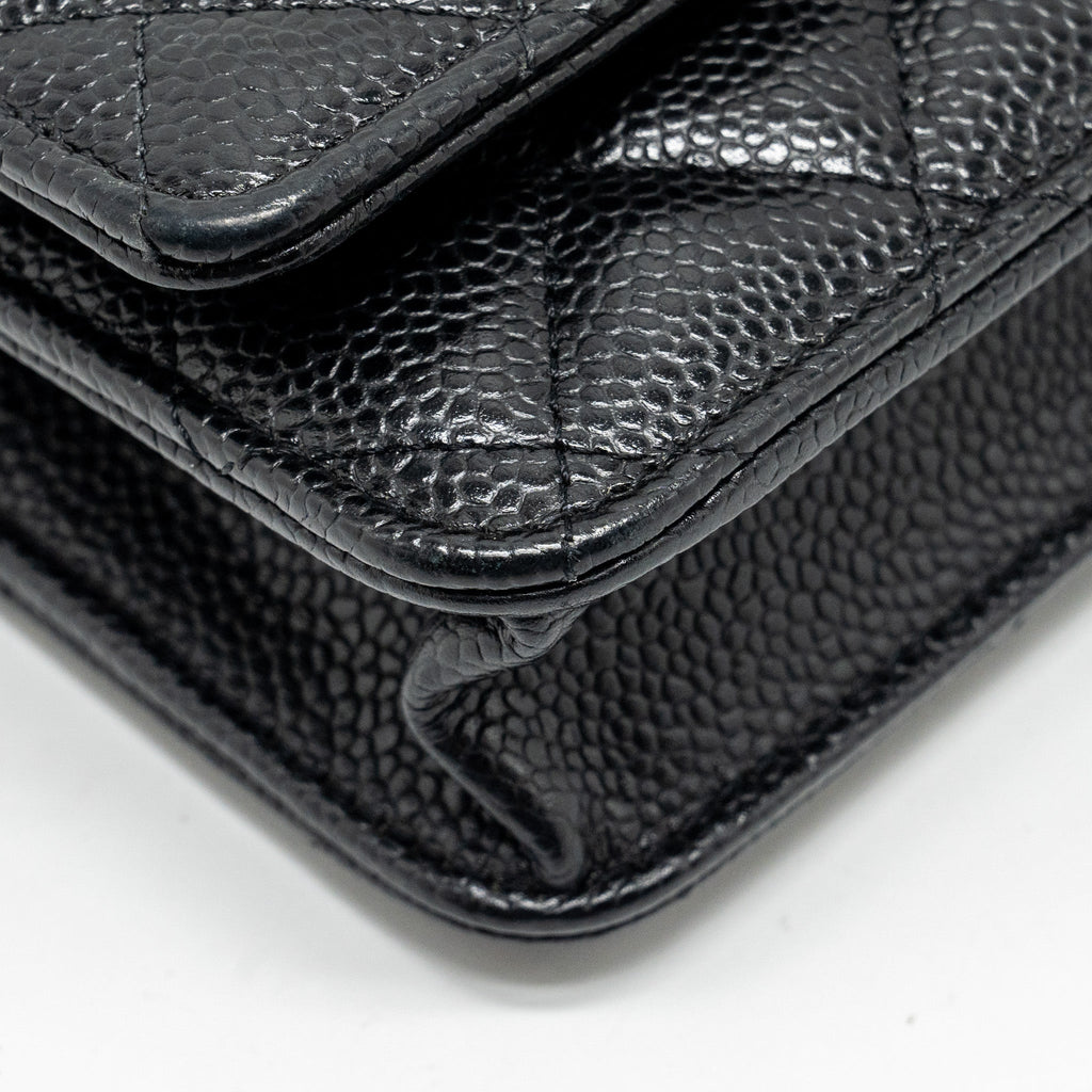 CHANEL CLASSIC WALLET ON CHAIN CAVIAR BLACK GHW