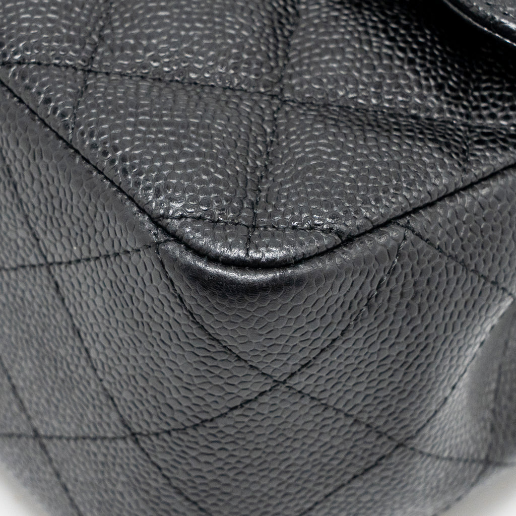CHANEL JUMBO CLASSIC DOUBLE FLAP BAG CAVIAR BLACK GHW