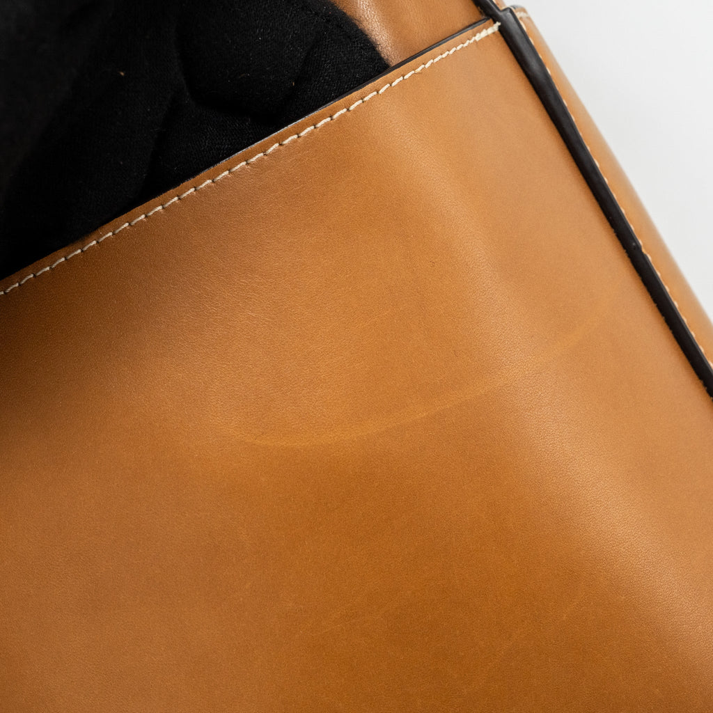 CELINE SANGLE BUCKET BAG LEATHER BROWN GHW