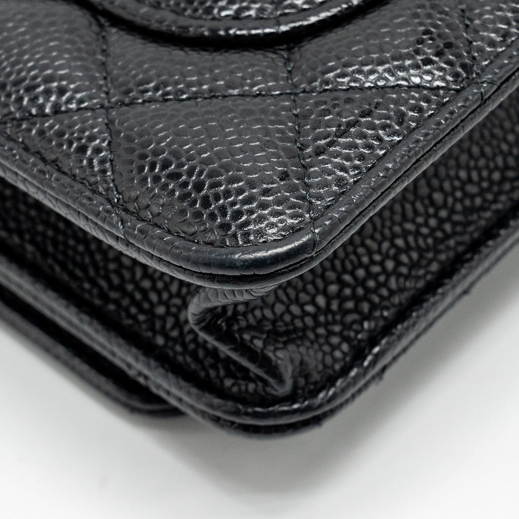 CHANEL CLASSIC WALLET ON CHAIN CAVIAR BLACK GHW