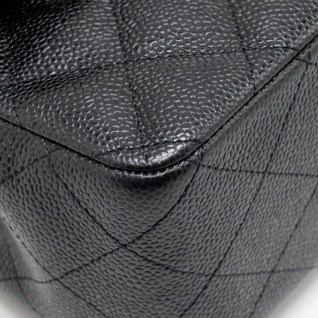 CHANEL JUMBO CLASSIC DOUBLE FLAP BAG CAVIAR BLACK GHW