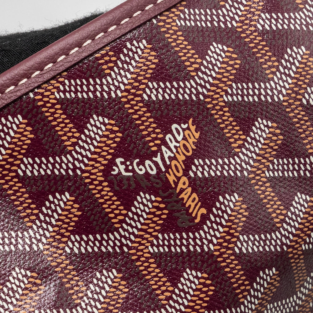 GOYARD SAINT LOUIS PM TOTE BAG GOYARDLINE CANVAS/CALFSKIN BURGUNDY SHW