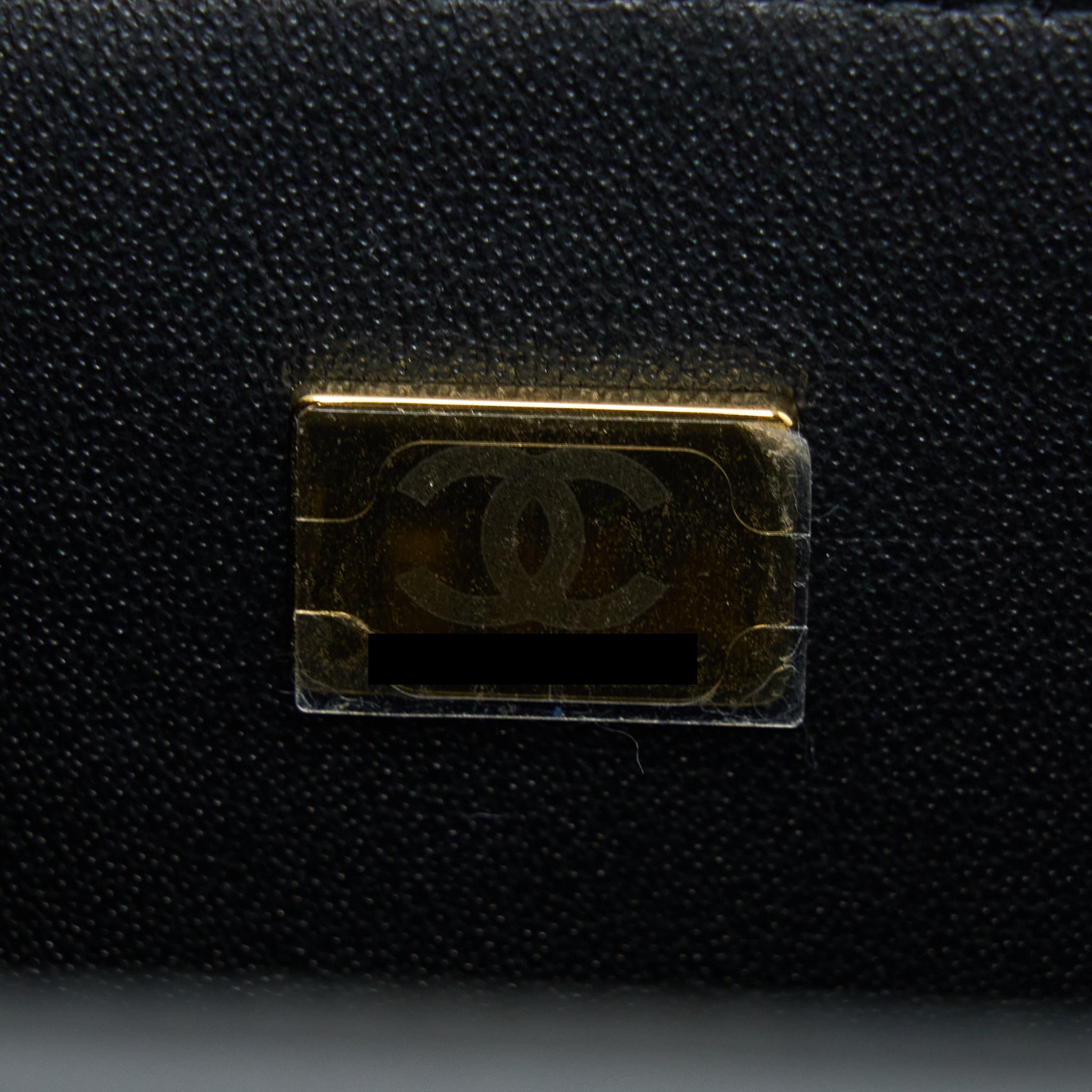 CHANEL 21K TOP HANDLE MINI RECTANGULAR FLAP BAG LAMBSKIN BLACK BRUSHED GHW(MICROCHIP)