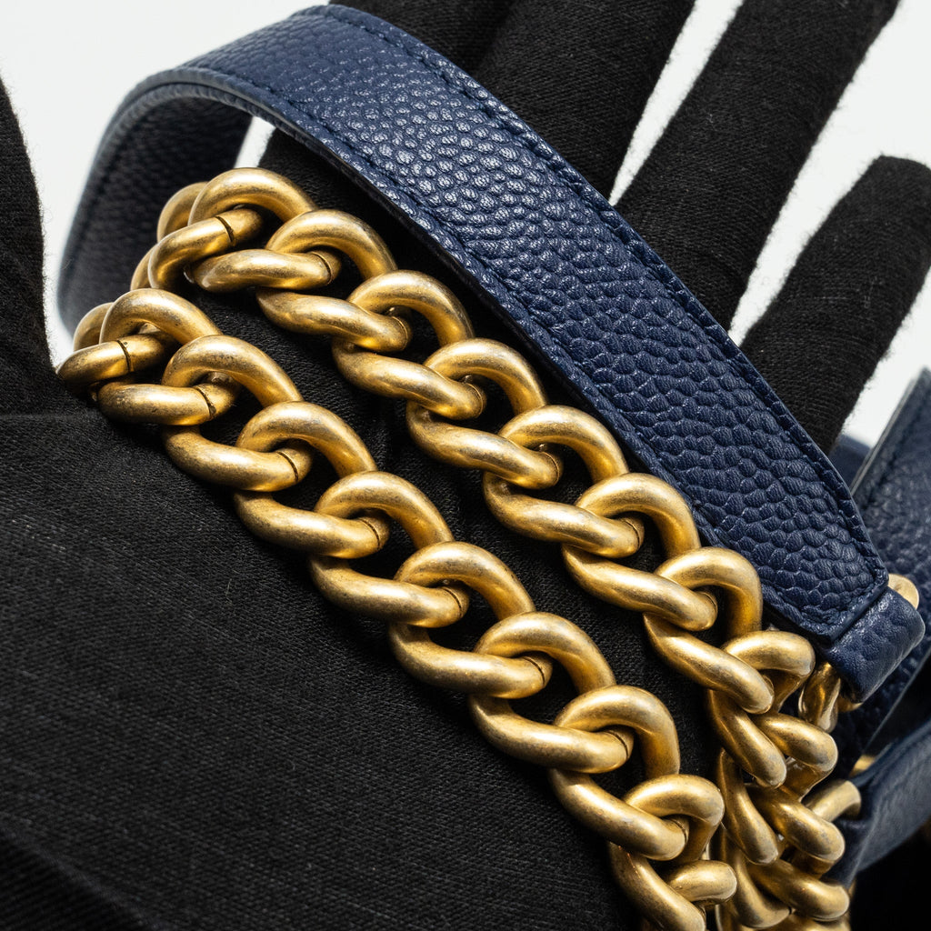 CHANEL TOP HANDLE DRAWSTRING BUCKET BAG CAVIAR NAVY  GHW