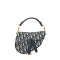 DIOR MINI SADDLE BLUE OBLIQUE GHW