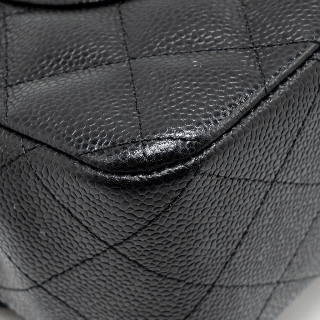 CHANEL JUMBO CLASSIC DOUBLE FLAP BAG CAVIAR BLACK GHW