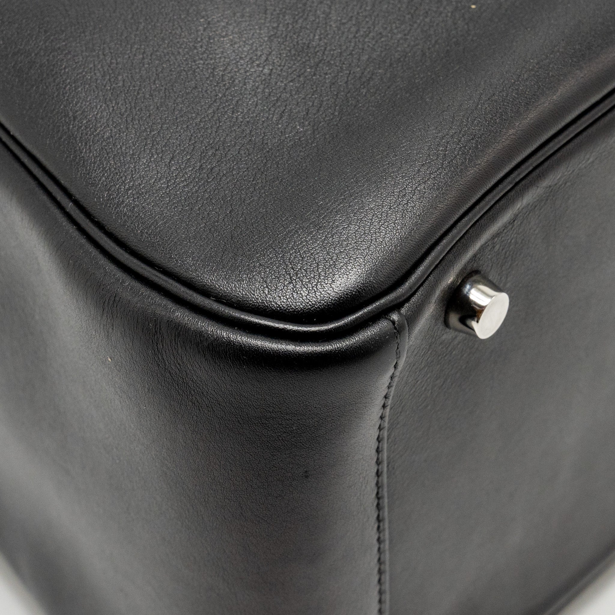 HERMES TOUCH LINDY 30 SWIFT/ALLIGATOR MISSISSIPPIENSIS BLACK SHW
