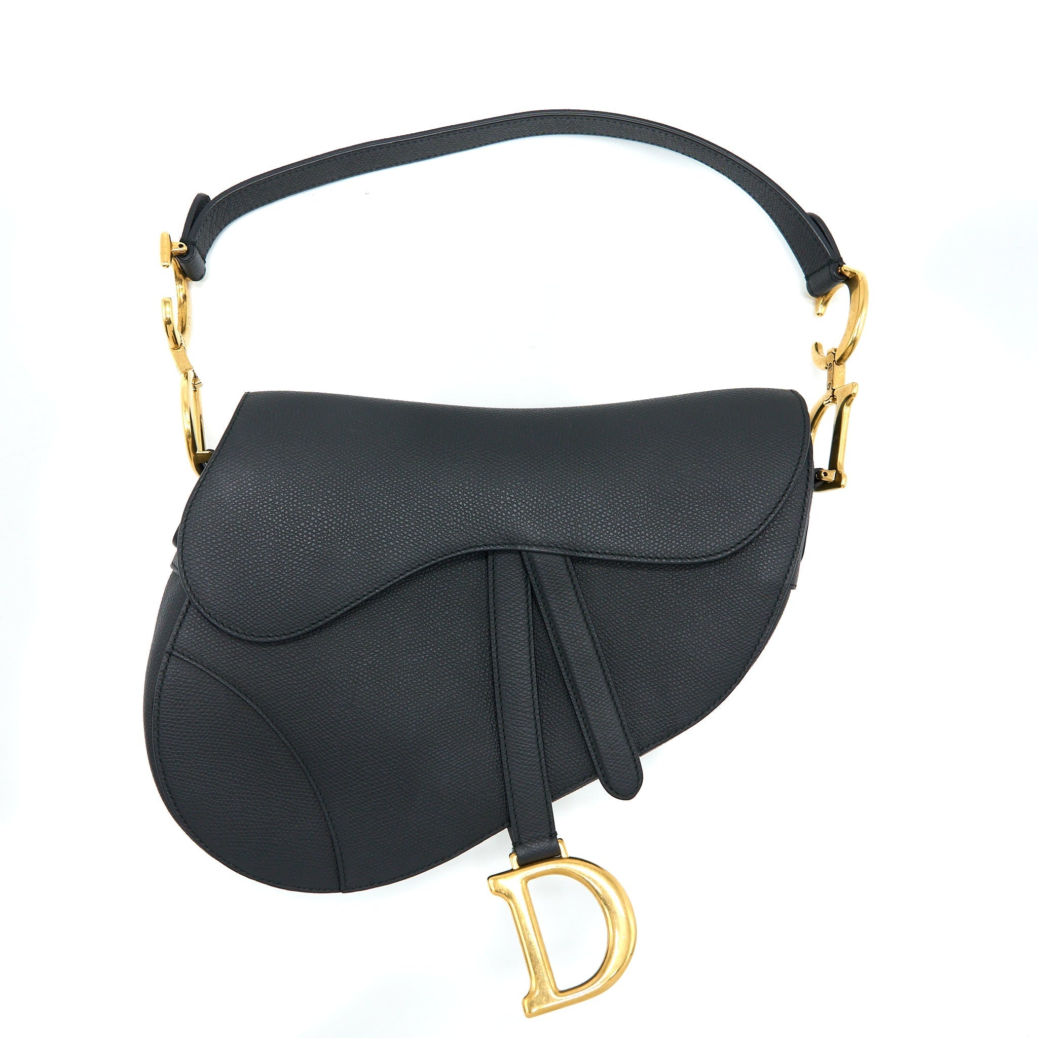 DIOR MEDIUM SADDLE BAG CALFSKIN BLACK GHW
