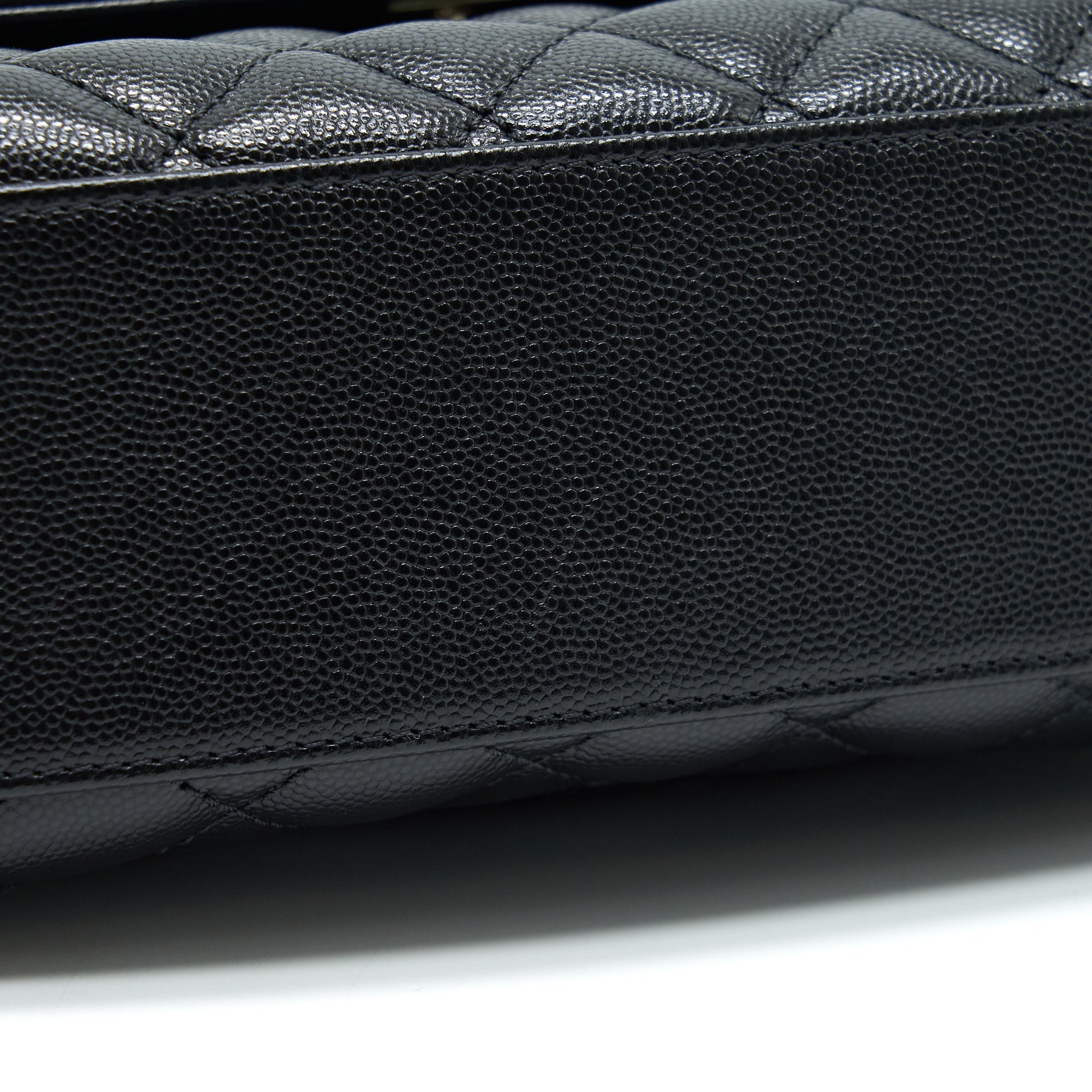 CHANEL SMALL COCO HANDLE 24CM CAVIAR BLACK LGHW EMBOSSED HANDLE (MICROCHIP)