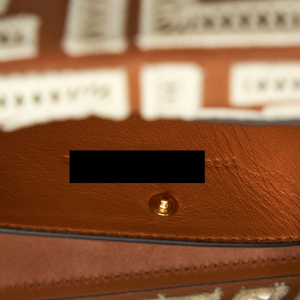 FENDI BAGUETTE CALFSKIN BROWN AND WHITE GHW