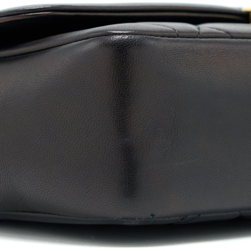 CHANEL SEASONAL FLAP BAG LAMBSKIN BLACK GHW