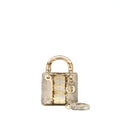 DIOR MINI LADY DIOR PYTHON GOLD/BEIGE LGHW