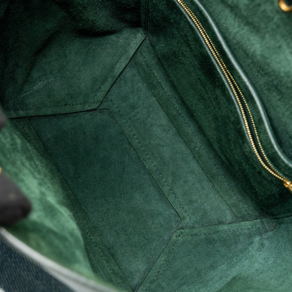 CELINE SANGLE BUCKET BAG CALFSKIN DARK GREEN GHW