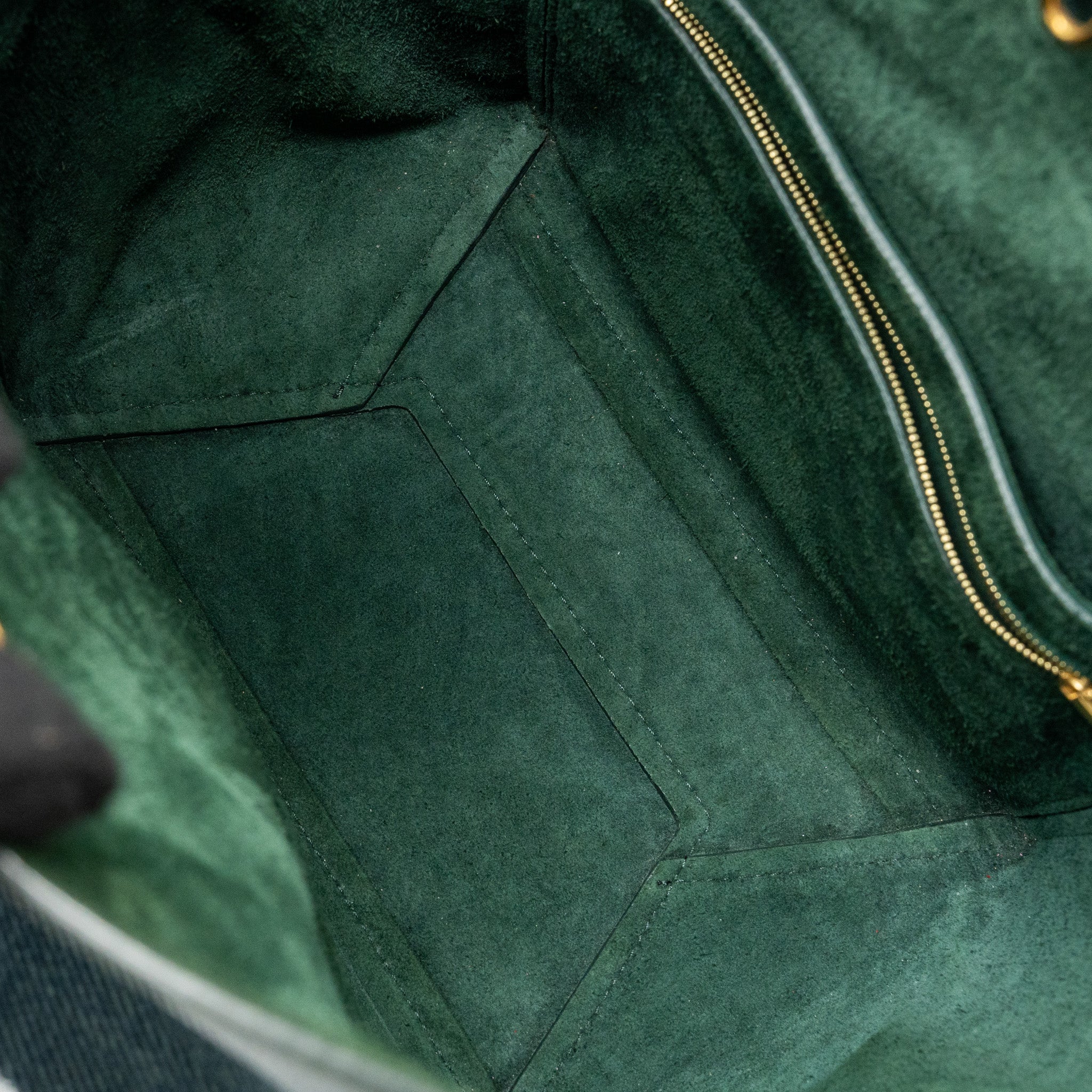CELINE SANGLE BUCKET BAG CALFSKIN DARK GREEN GHW