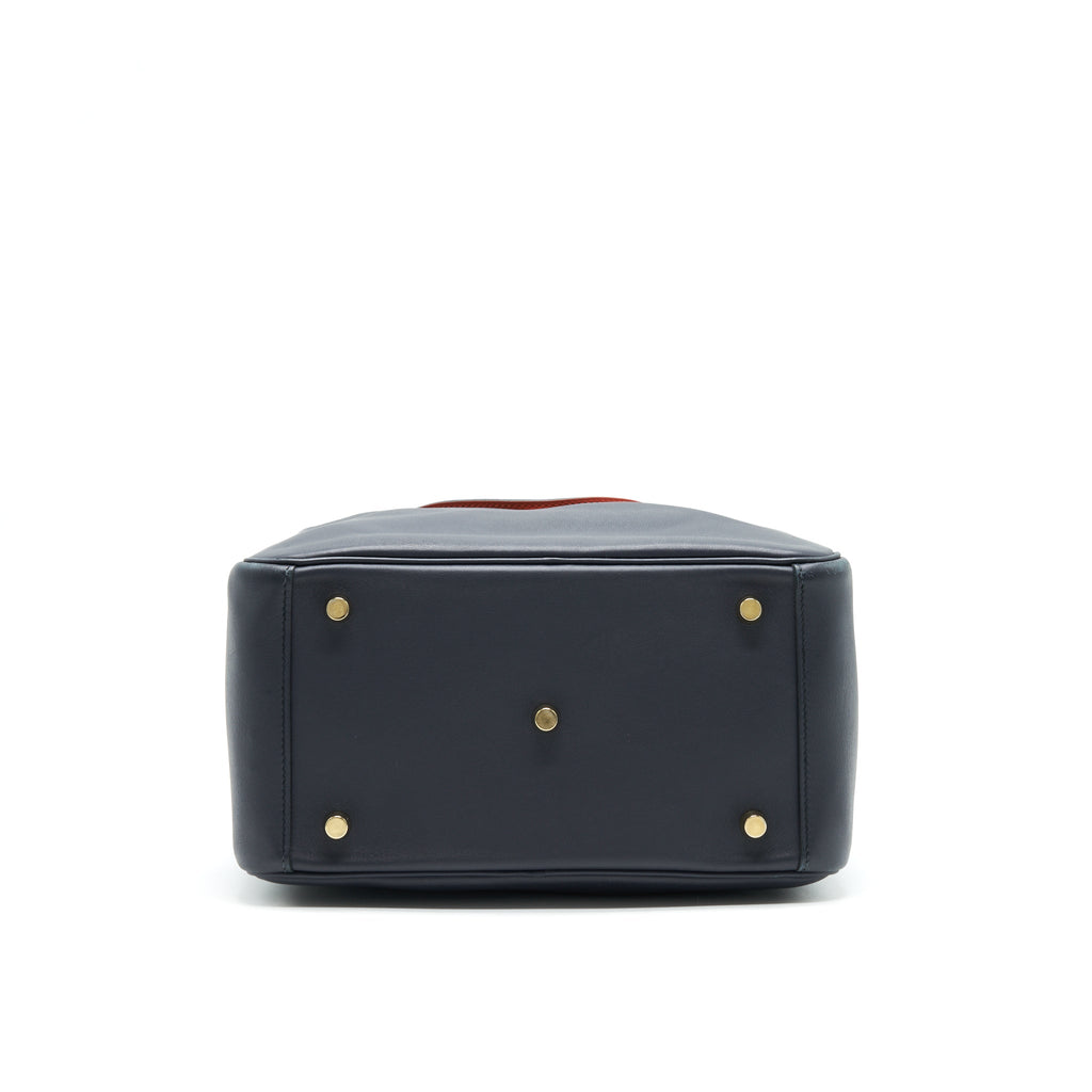 HERMES LINDY 26 SWIFT NAVY AND ORANGE GHW