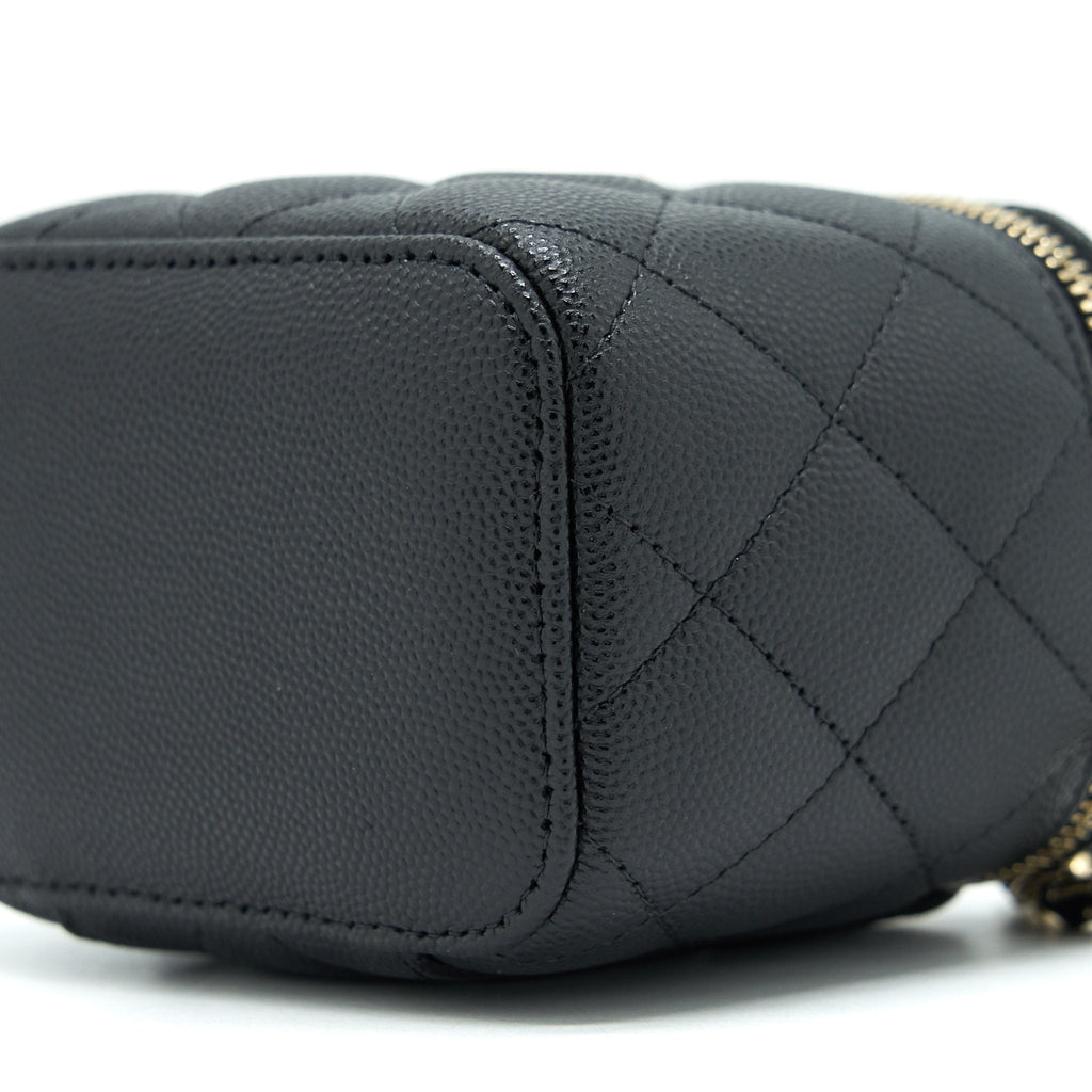 CHANEL MINI VANITY CAVIAR IN BLACK LGHW