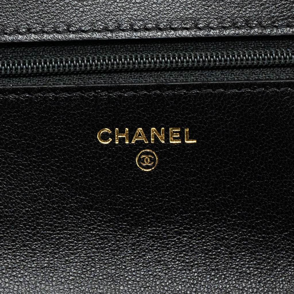 CHANEL 19 WALLET ON CHAIN LAMBSKIN BLACK MULTICOLOUR HARDWARE (MICROCHIP)