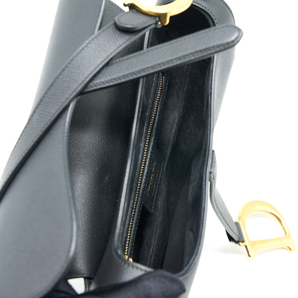 DIOR MEDIUM SADDLE BAG CALFSKIN BLACK GHW