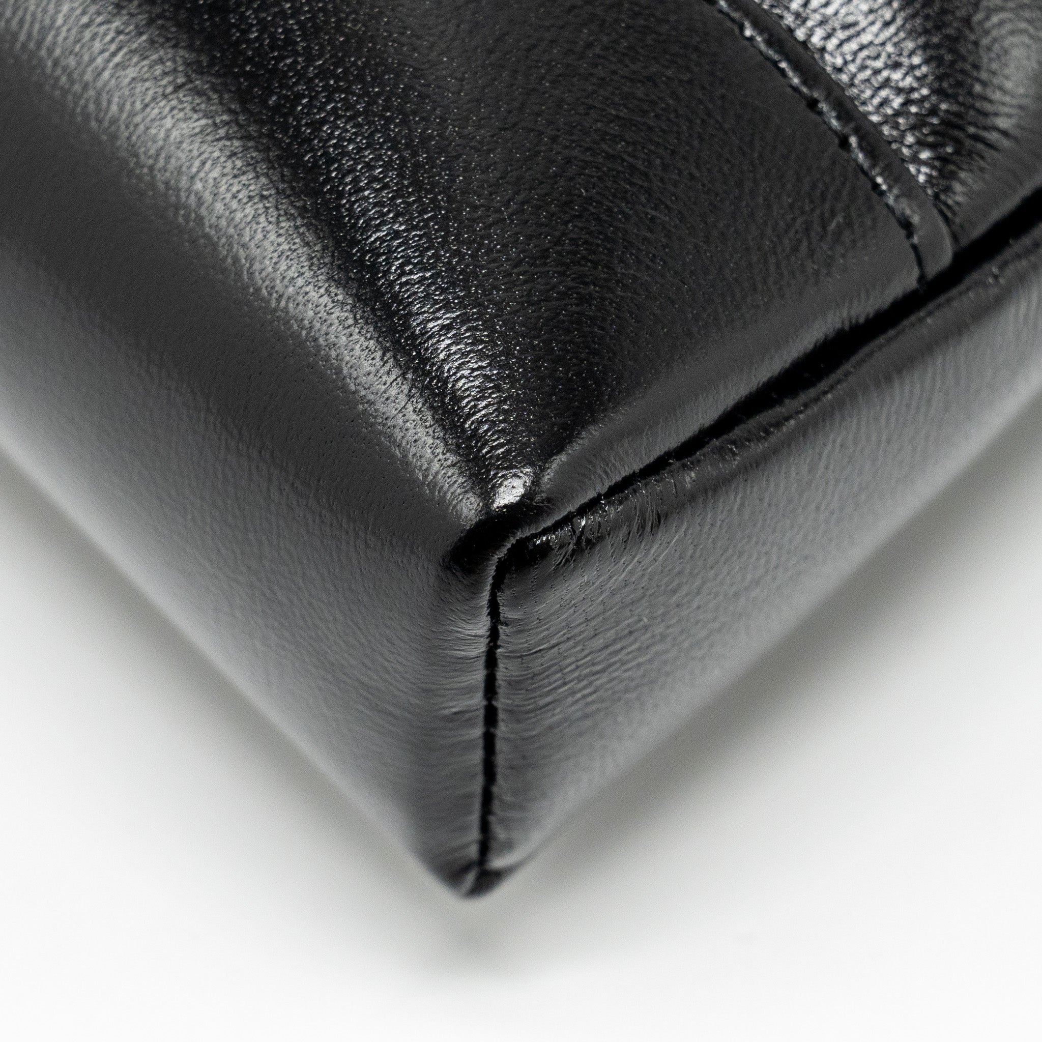 CHANEL MINI 31 CLUTCH WITH CHAIN SHINY LAMBSKIN BLACK LGHW (MICROCHIP)