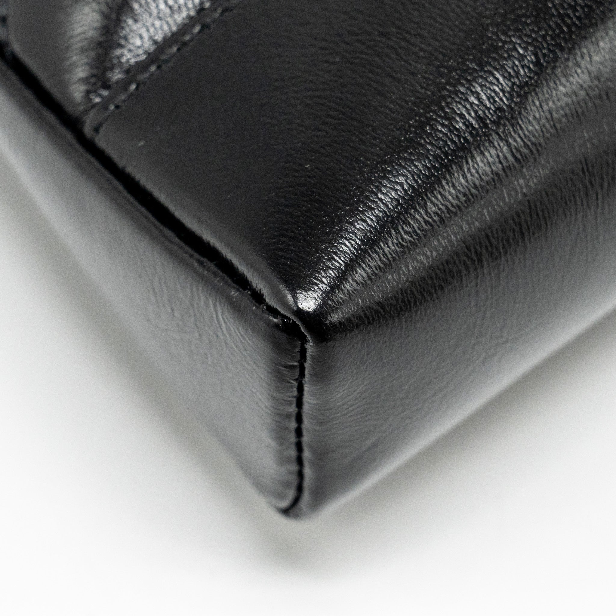 CHANEL MINI 31 CLUTCH WITH CHAIN SHINY LAMBSKIN BLACK LGHW (MICROCHIP)