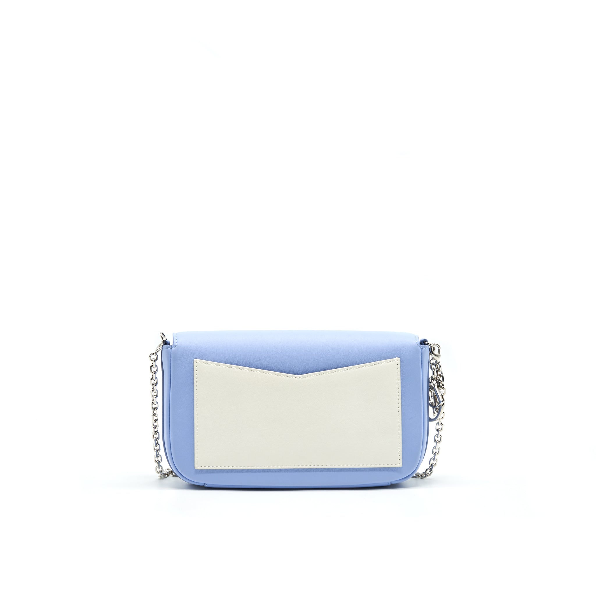 DIOR EVENING WALLET ON CHAIN LIGHT BLUE/ BLACK/ WHITE