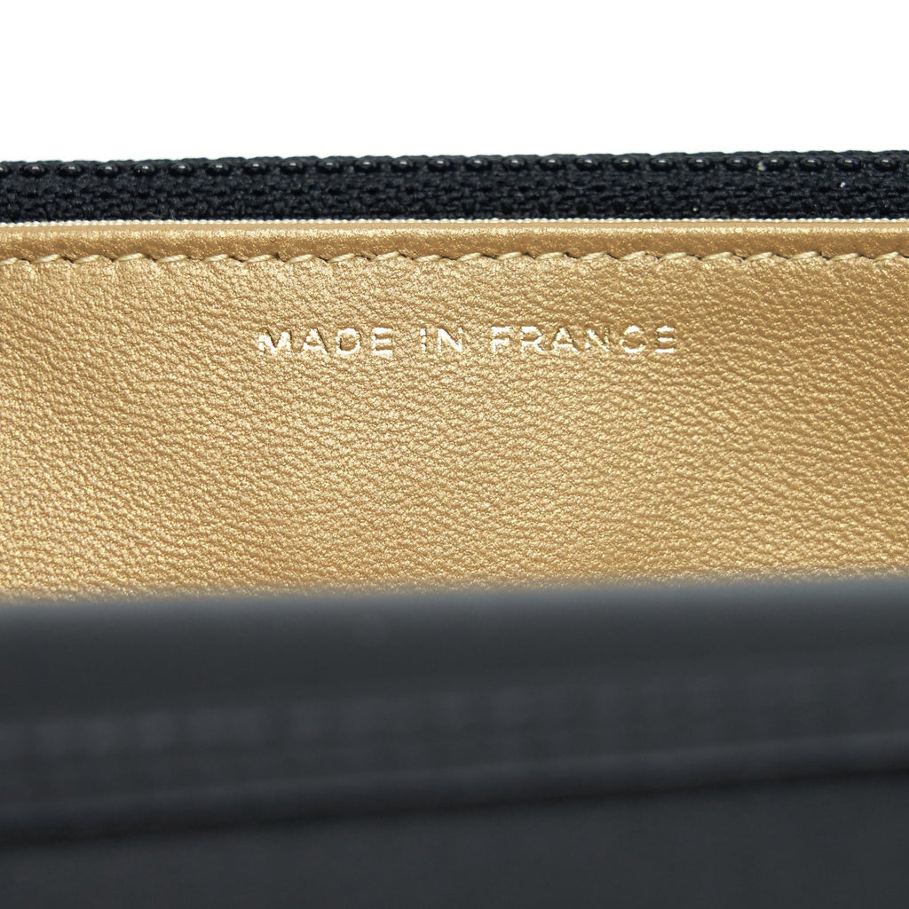 CHANEL PEARL CRUSH WALLET ON CHAIN LAMBSKIN BLACK GHW