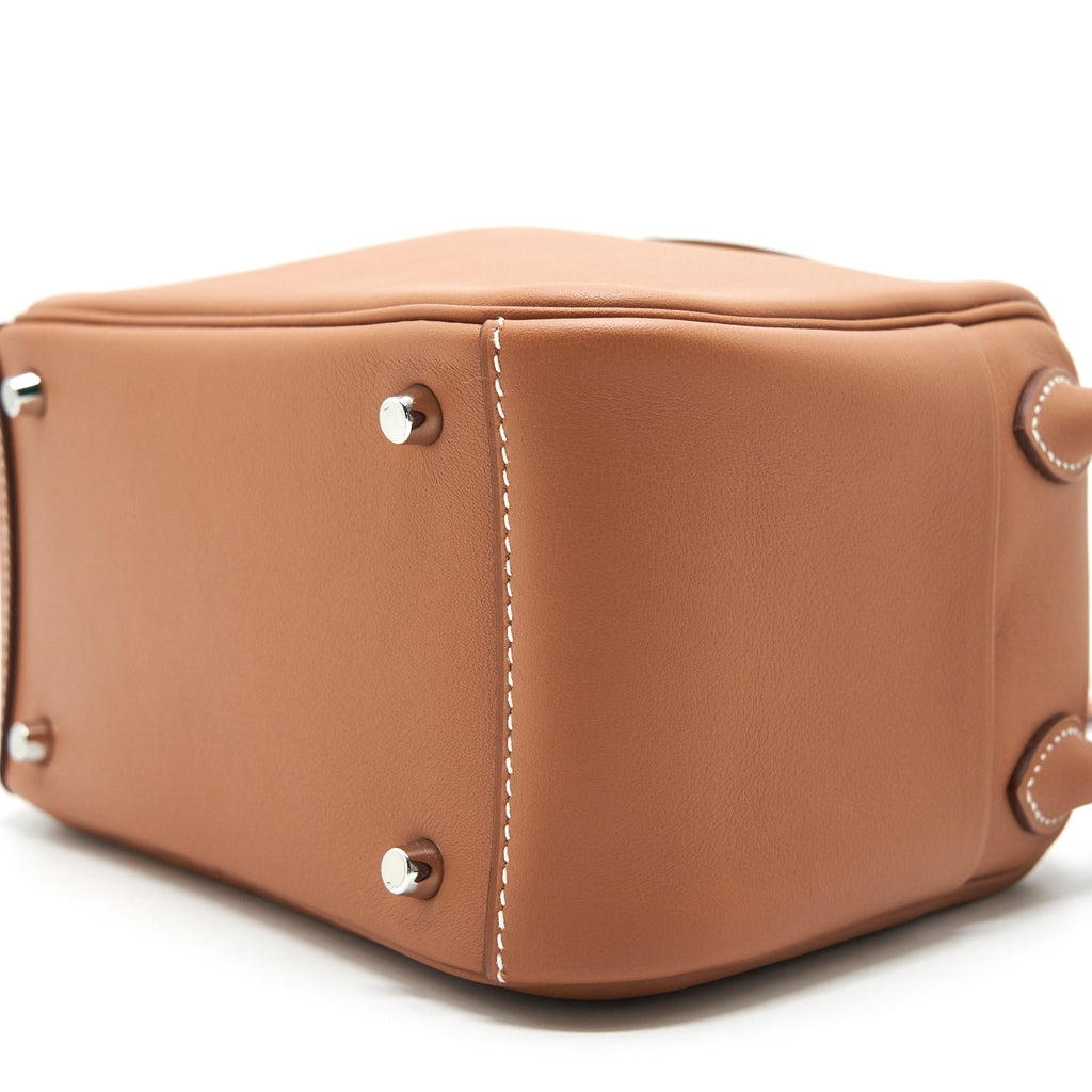 HERMES MINI LINDY SWIFT LEATHER GOLD/ JAUNE AMBRE WITH SHW