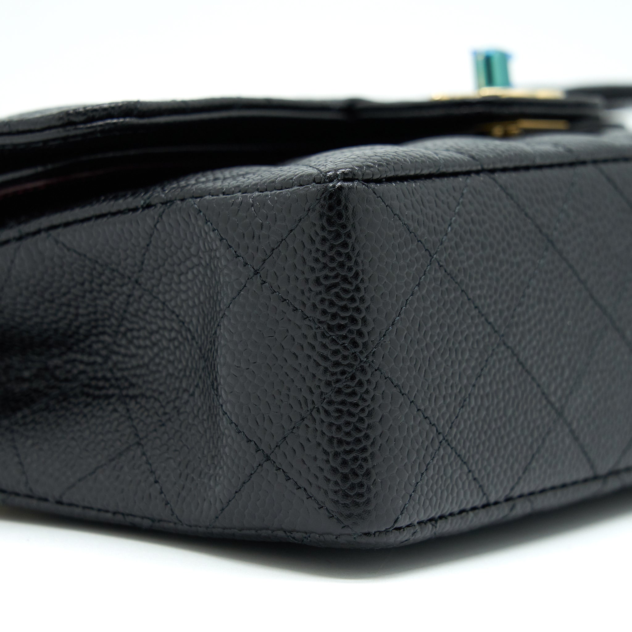 CHANEL SMALL CLASSIC DOUBLE FLAP CAVIAR BLACK GHW (MICROCHIP)