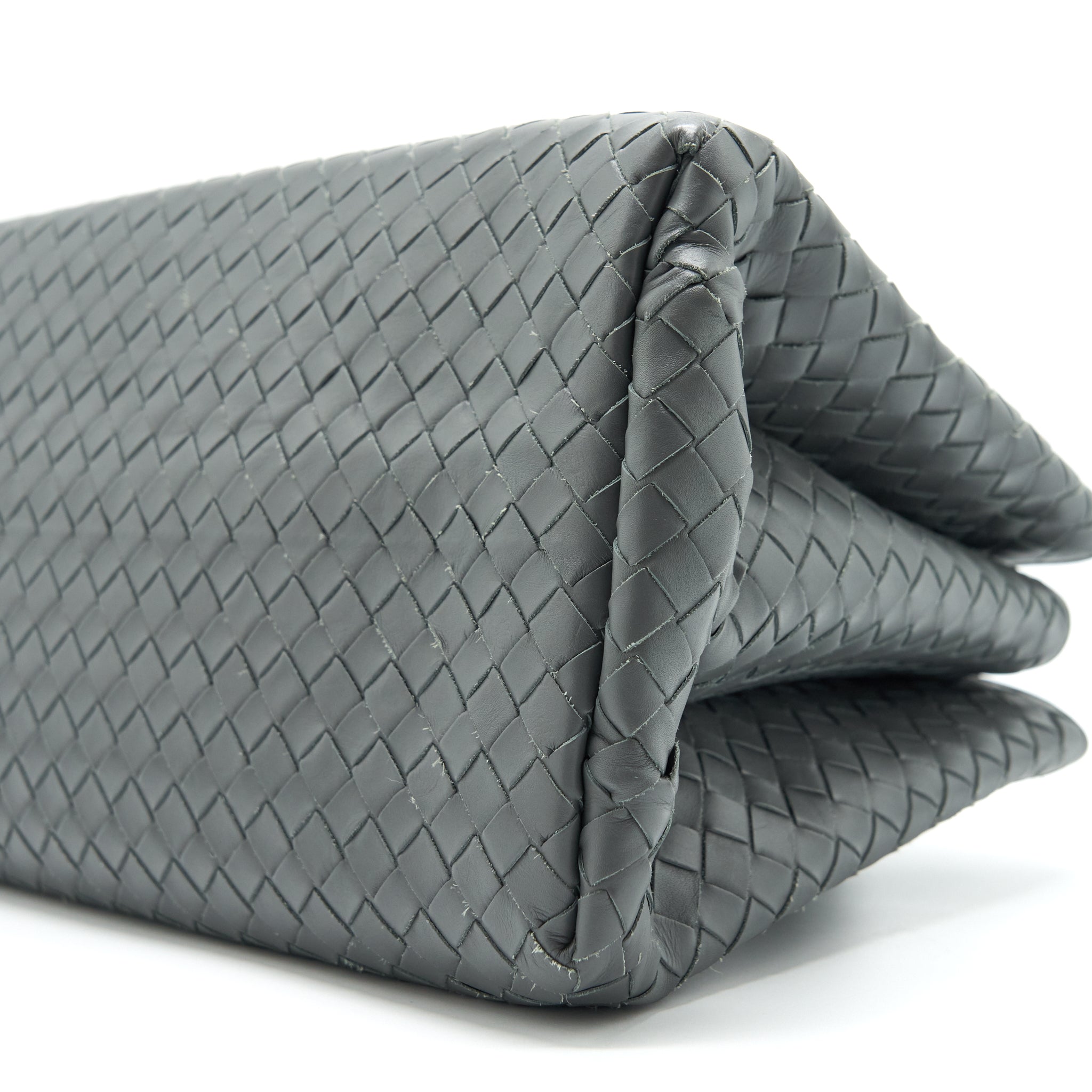 BOTTEGA VENETA ROMA TOTE BAG DARK GREY RUTHENIUM SLIVER HARDWARE