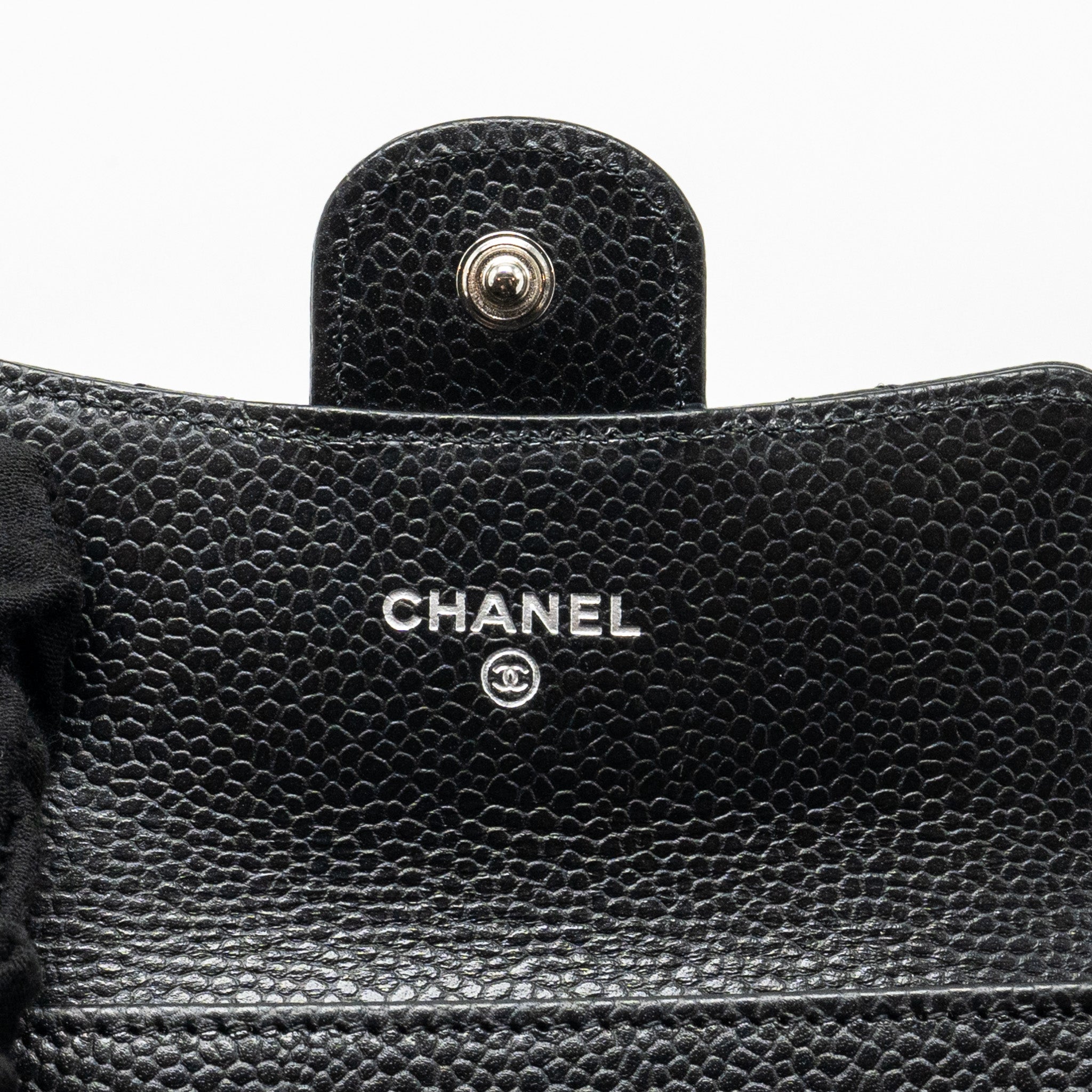 CHANEL CLASSIC FLAP CARD HOLDER CAVIAR BLACK SHW (MICROCHIP)