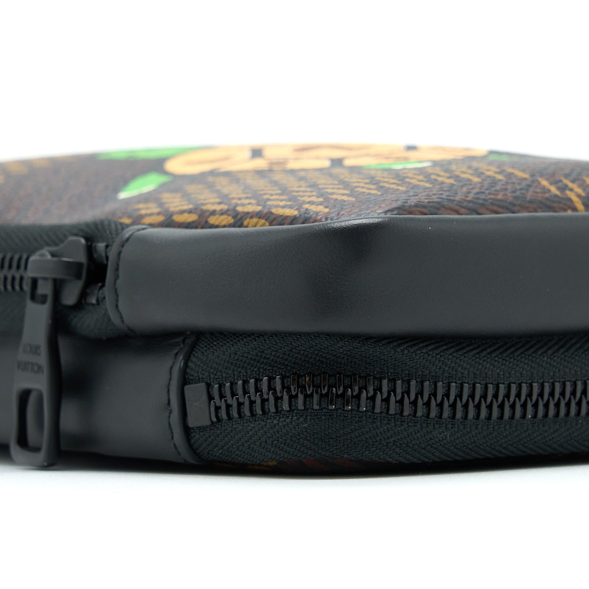 LOUIS VUITTON NIGO DOUBLE PHONE POUCH LIMITED EDITION BLACK HARDWARE