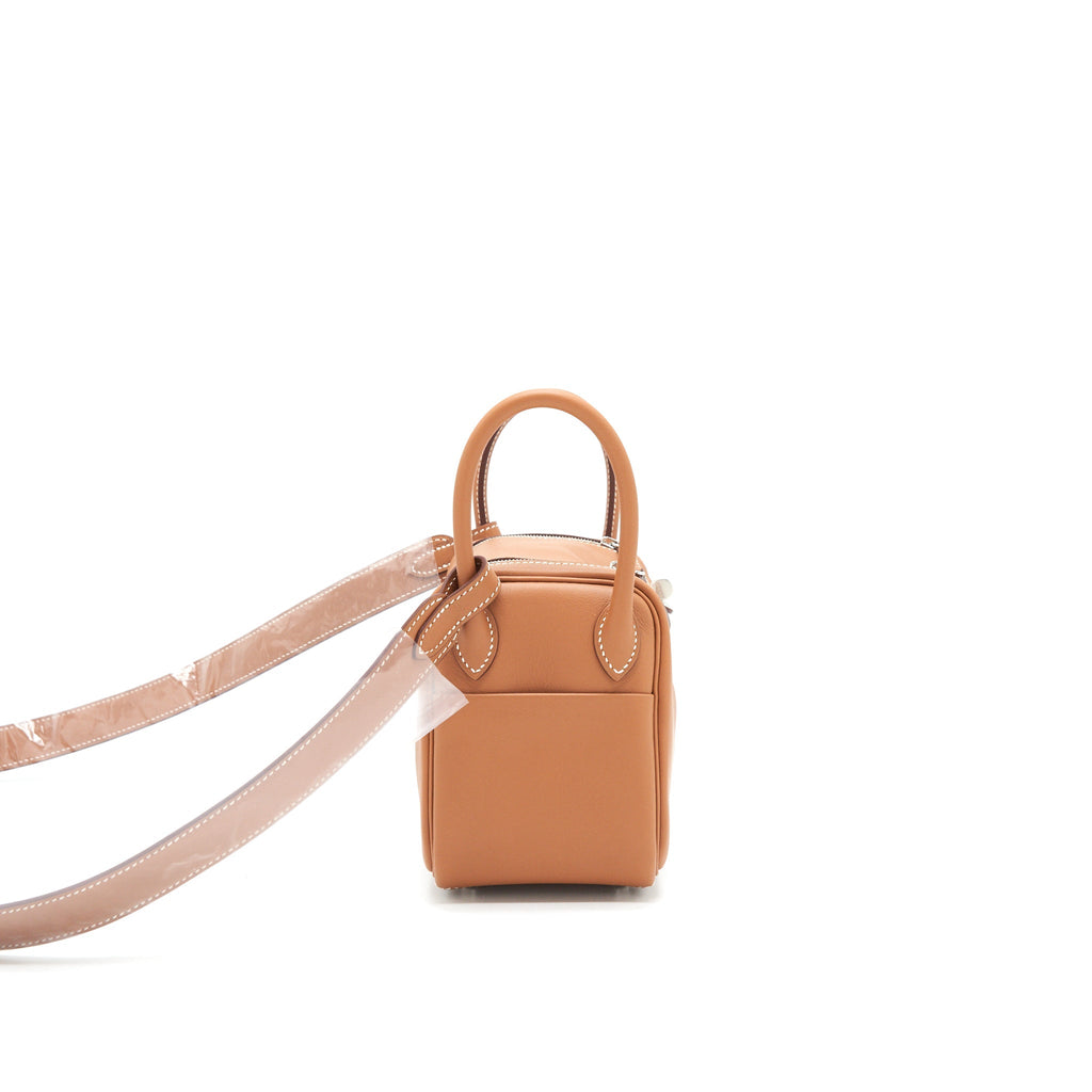 HERMES MINI LINDY SWIFT LEATHER GOLD/ JAUNE AMBRE WITH SHW
