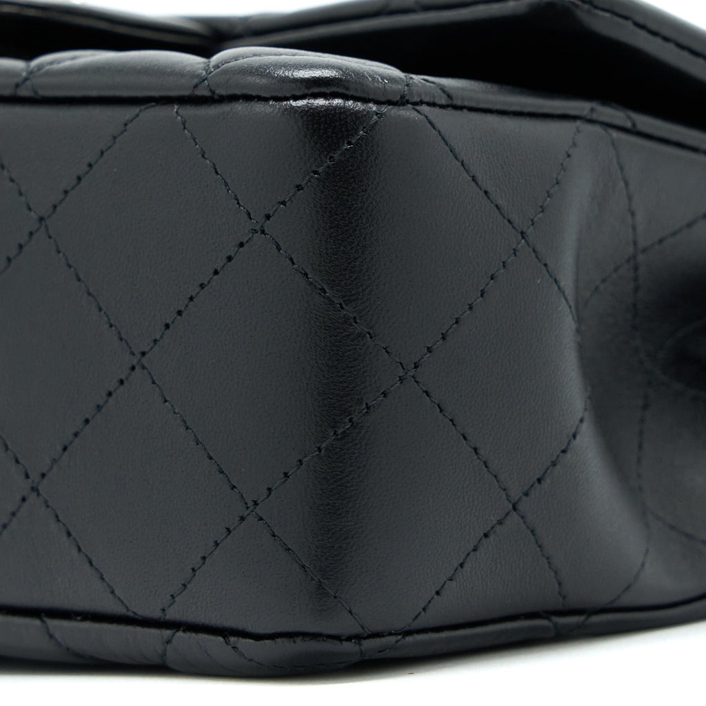 CHANEL MINI RECTANGULAR FLAP BAG LAMBSKIN BLACK LGHW (MICROCHIP)