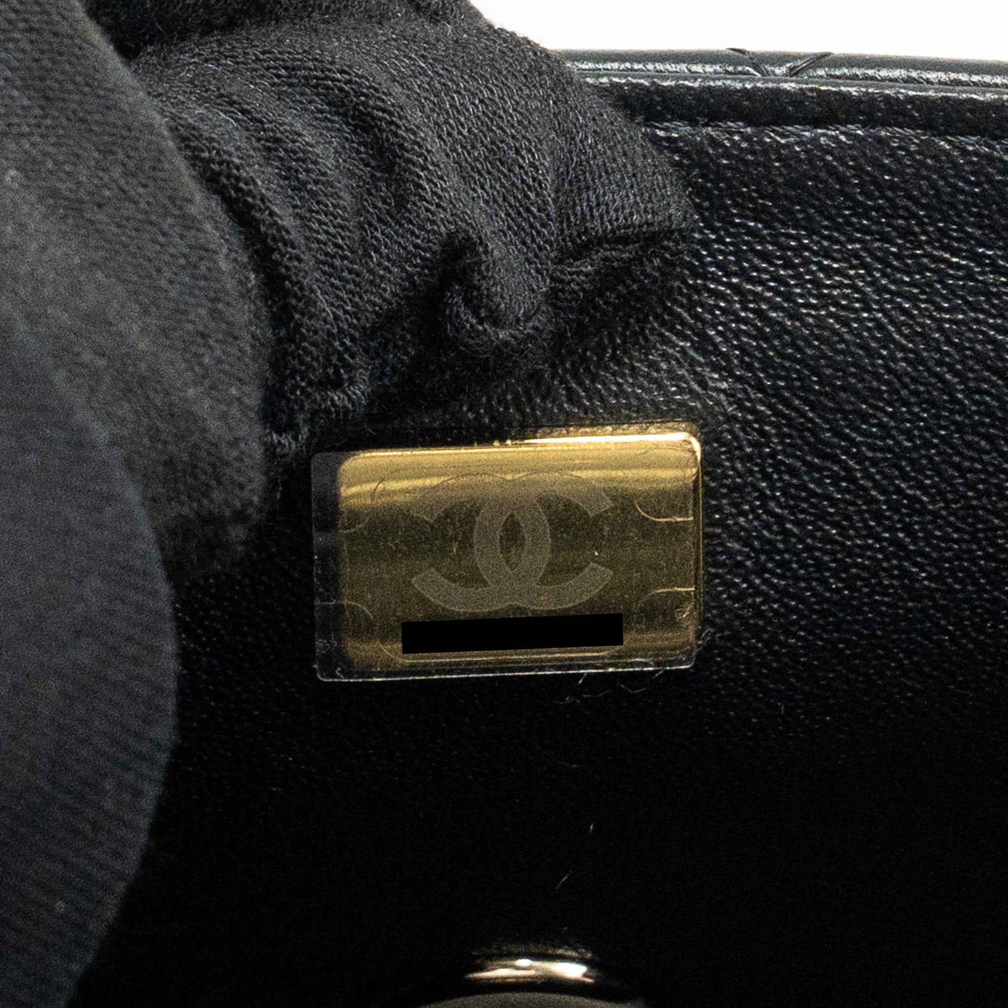 CHANEL TOP HANDLE MINI RECTANGULAR FLAP BAG LAMBSKIN BLACK LGHW (MICROCHIP)