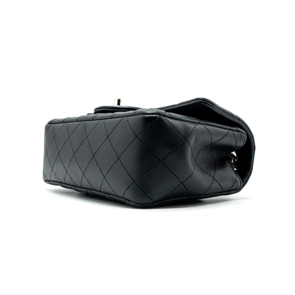 CHANEL CLASSIC MINI RECTANGULAR FLAP BAG LAMBSKIN BLACK SHW