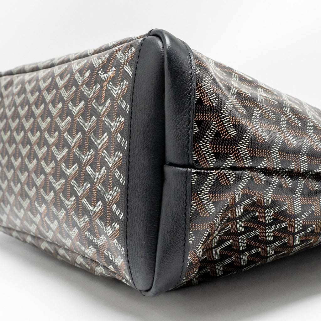 GOYARD ARTOIS MM TOTE BAG GOYARDINE CANVAS/CALFSKIN BLACK SHW