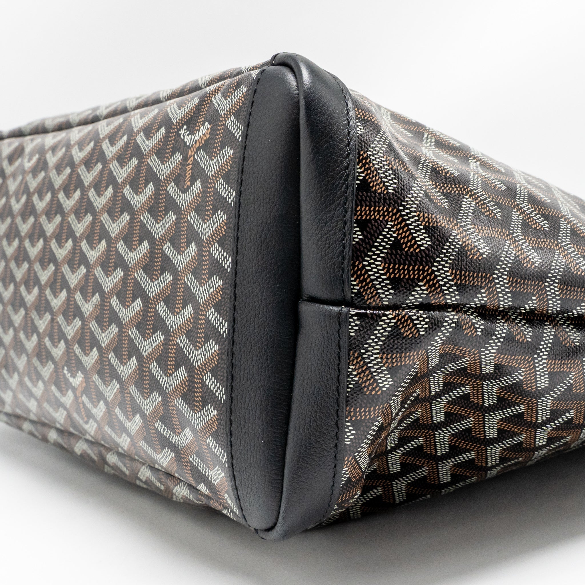 GOYARD ARTOIS MM TOTE BAG GOYARDINE CANVAS/CALFSKIN BLACK SHW
