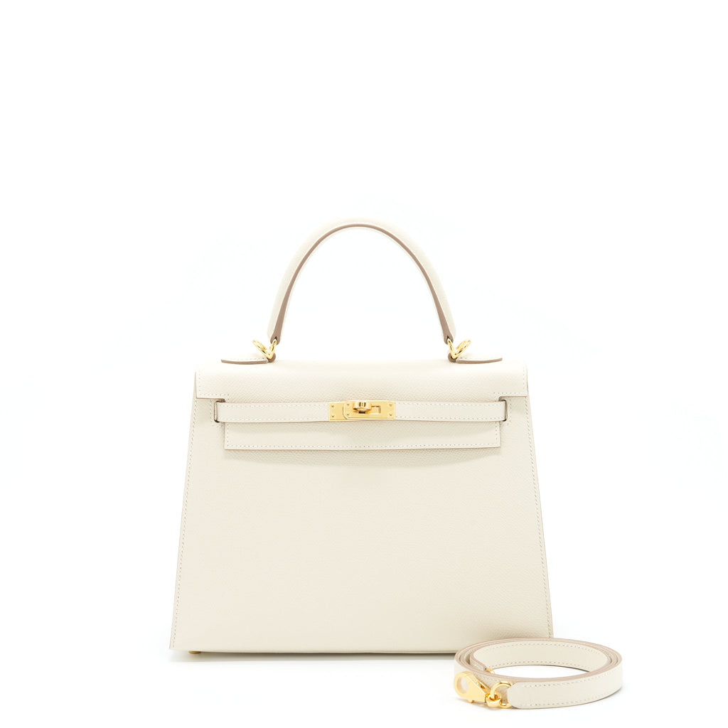 HERMES KELLY 25 SELLIER EPSOM CRAIE GHW
