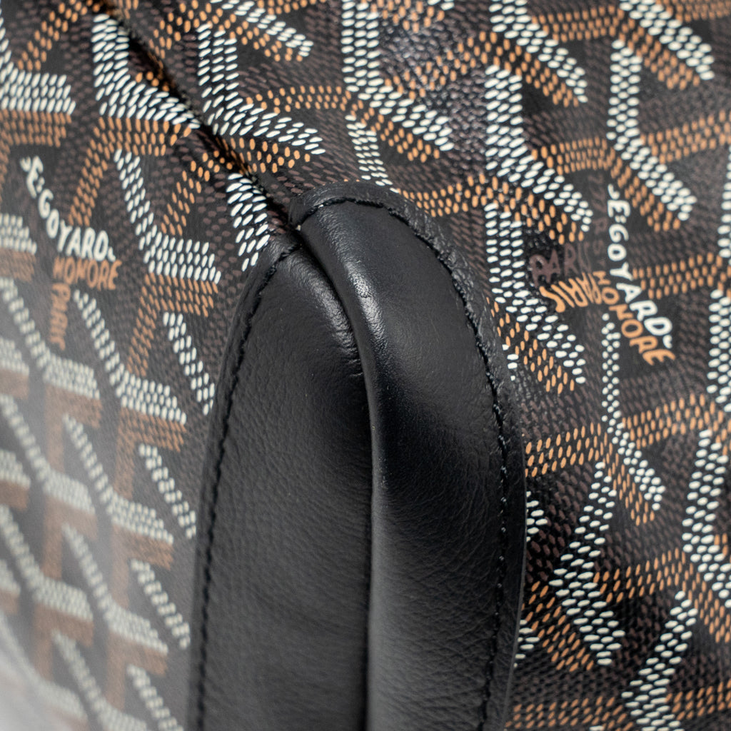 GOYARD ARTOIS MM TOTE BAG GOYARDINE CANVAS/CALFSKIN BLACK SHW