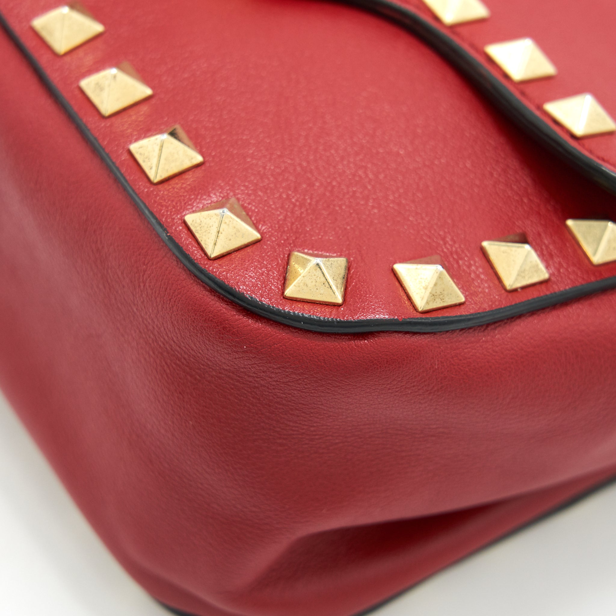VALENTINO ROCKSTUD MINI FLAP BAG RED