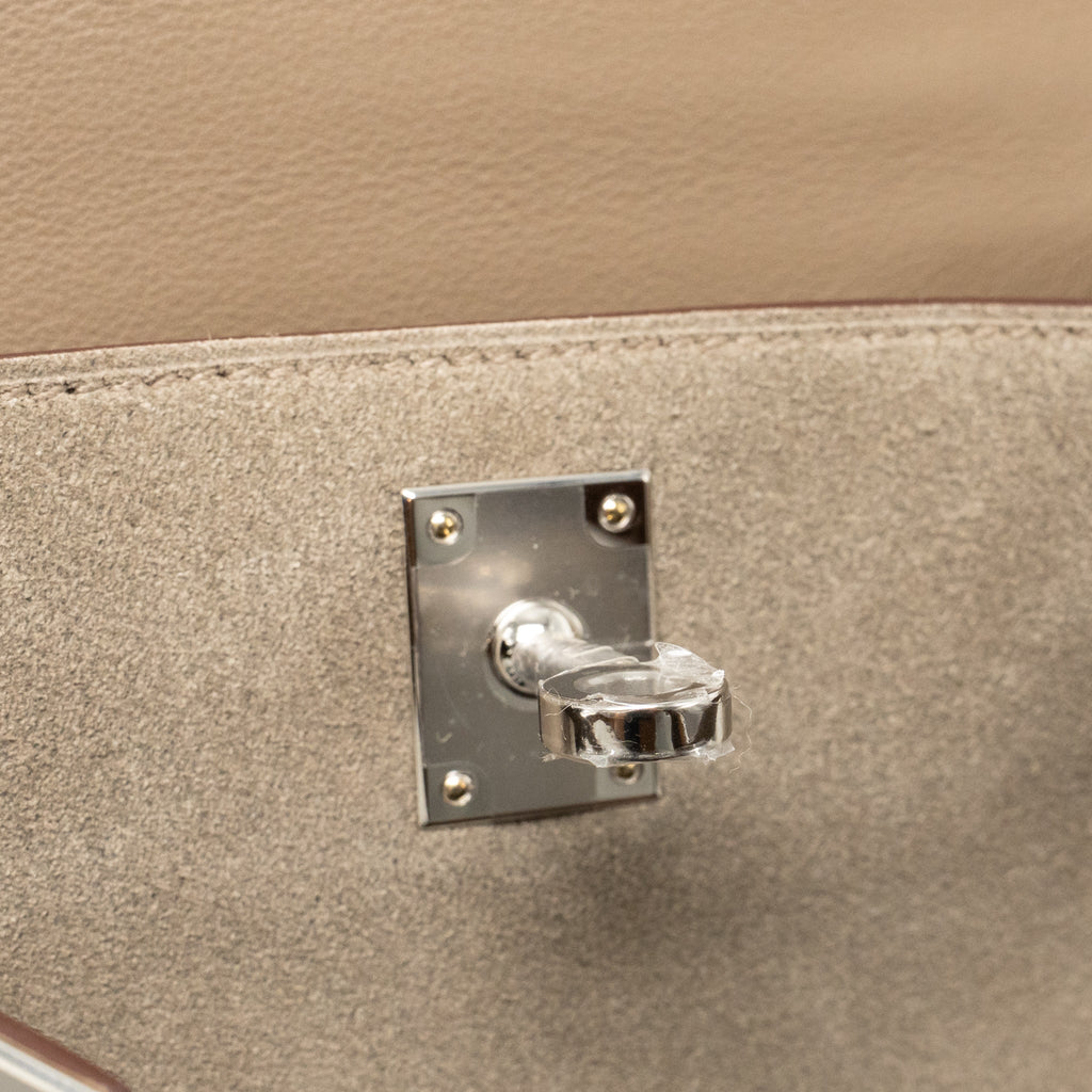 HERMES MINI KELLY PLUCH GRIZZLY/SWIFT/MOUTON MERINOS GRIS CAILLOU/ECRU/ETOUPE SHW