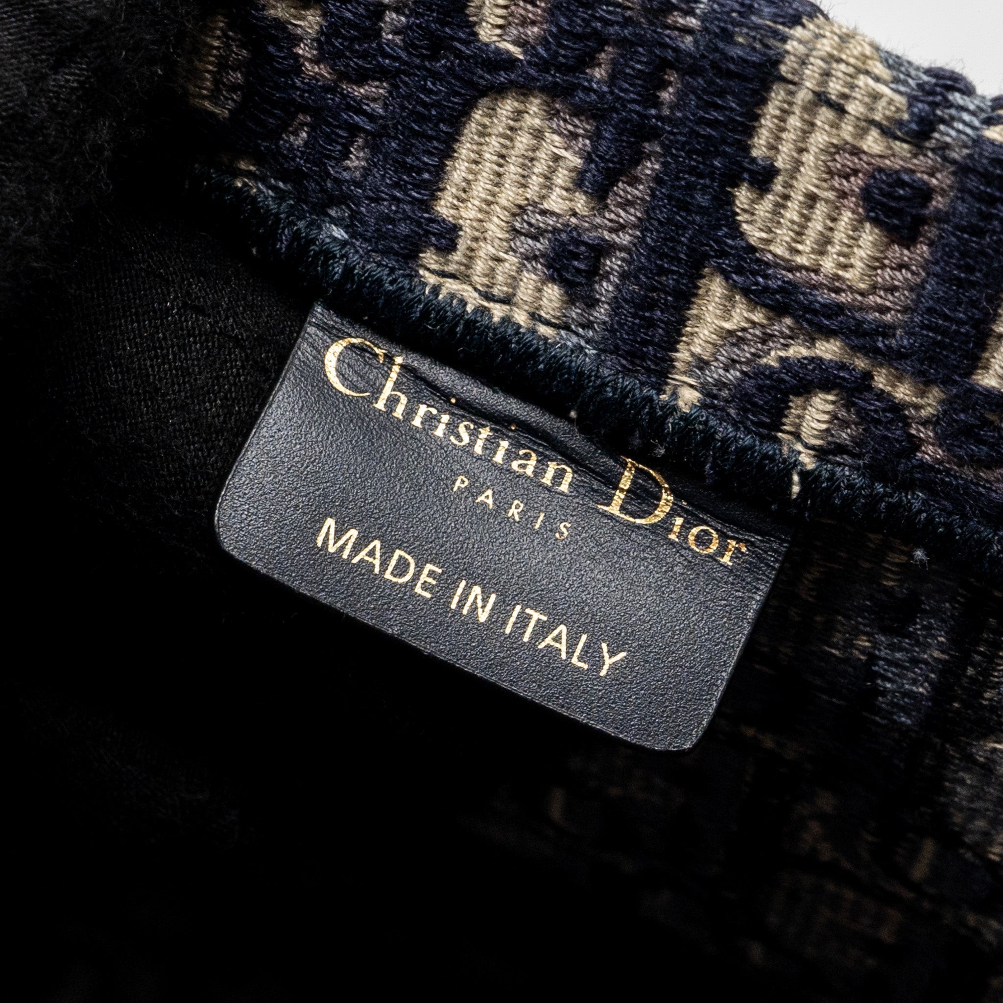 DIOR LARGE BOOK TOTE BLUE DIOR OBLIQUE EMBROIDERY
