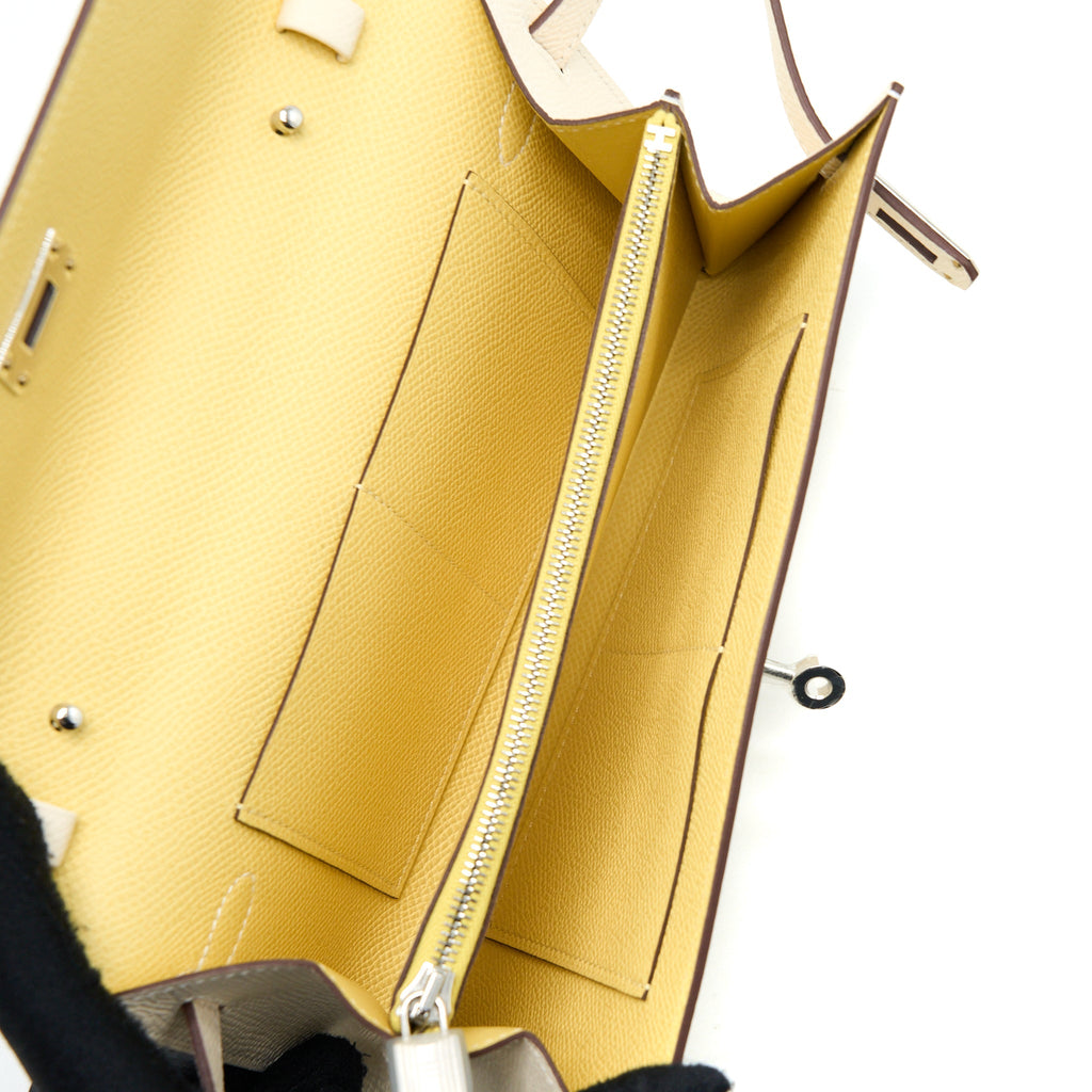 HERMES KELLY TO GO EPSOM NATA/JAUNE POUSSIN SHW