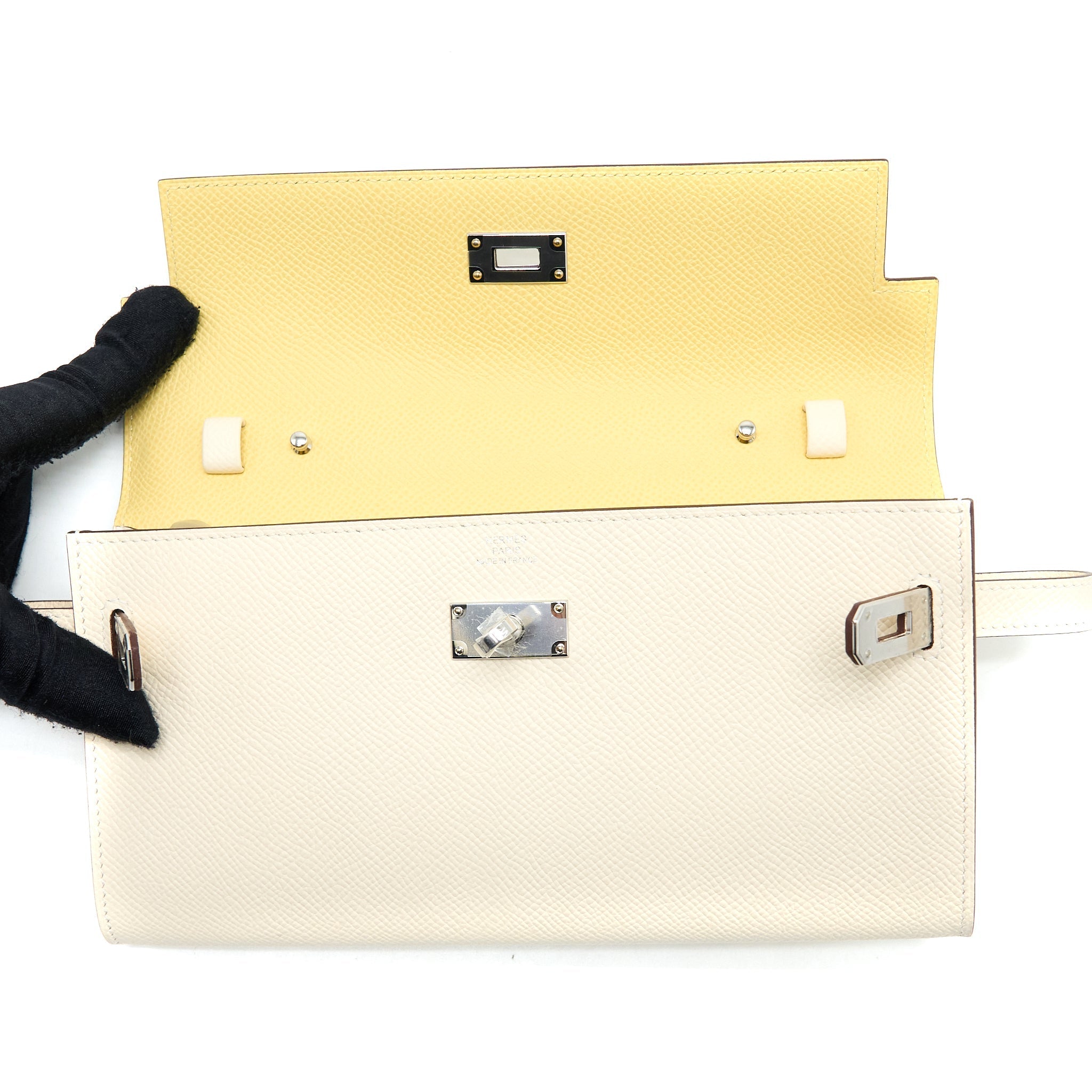HERMES KELLY TO GO EPSOM NATA/JAUNE POUSSIN SHW