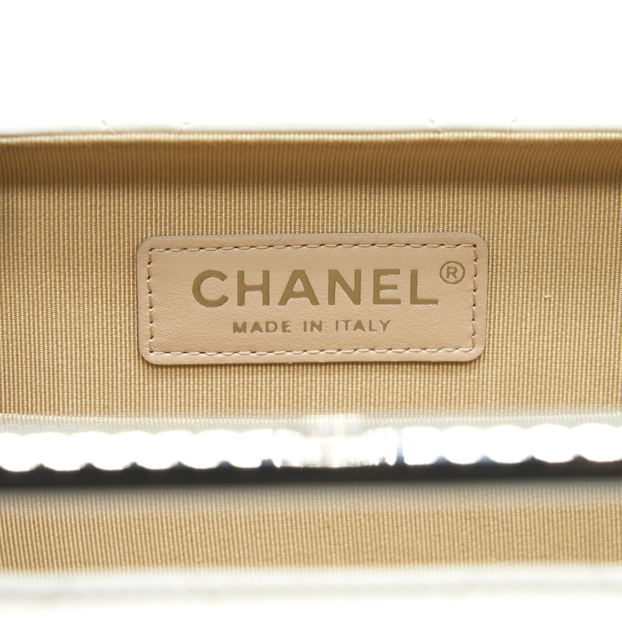 CHANEL QUILTED CLUTCH LAMBSKIN WHITE SHW