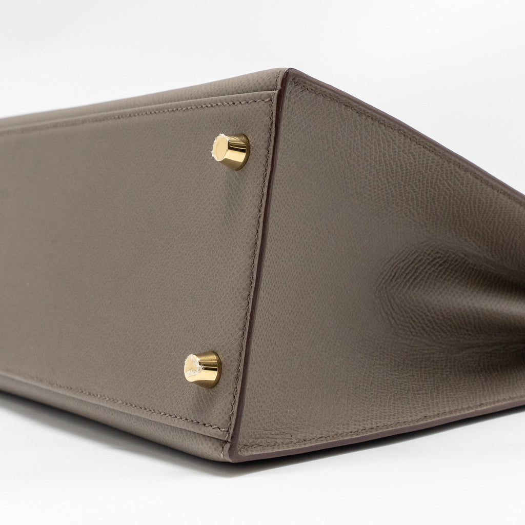 HERMES KELLY 28 EPSOM GRIS ETAIN GHW