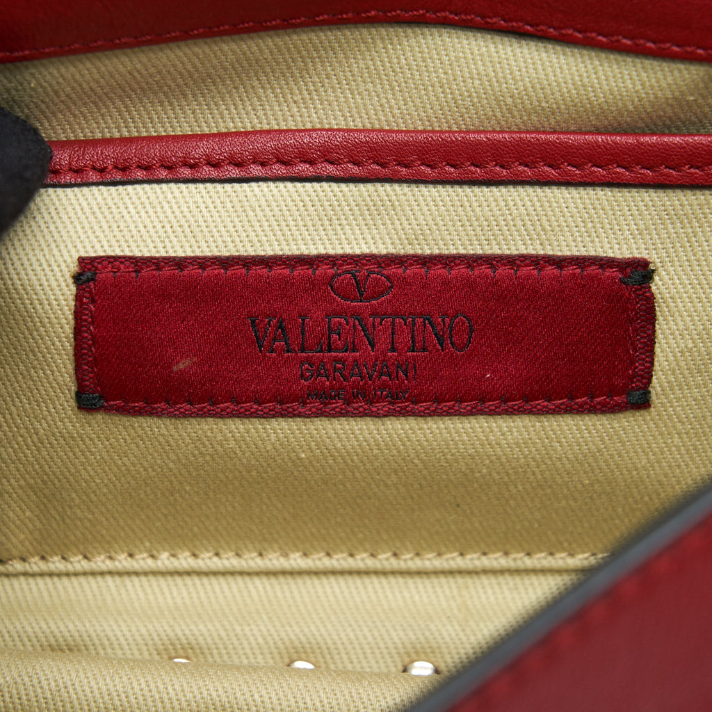 VALENTINO ROCKSTUD MINI FLAP BAG RED