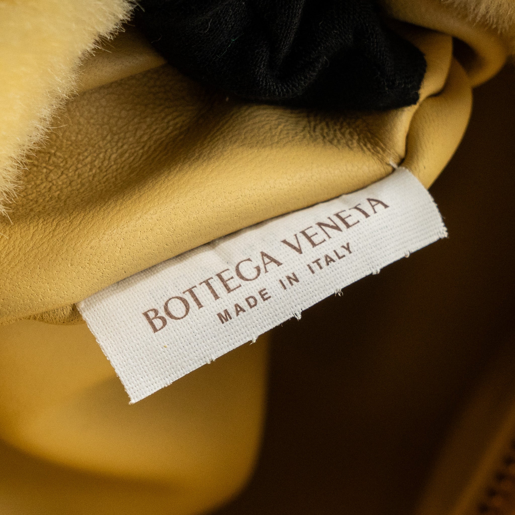 BOTTEGA VENETA MINI JODIE TEDDY SHEARLING LIGHT YELLOW