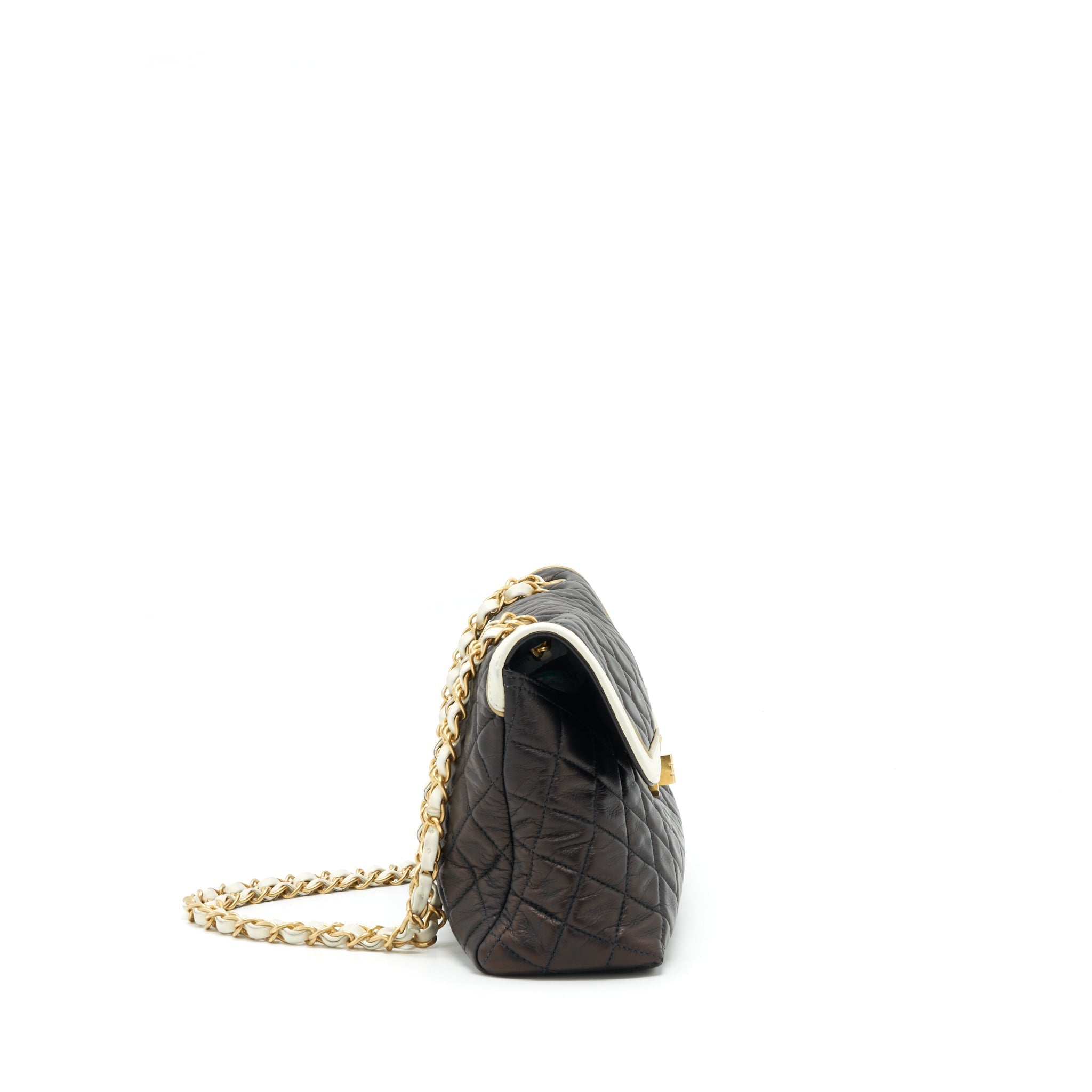 CHANEL VINTAGE SINGLE FLAP BAG LAMBSKIN DARK BROWN GHW