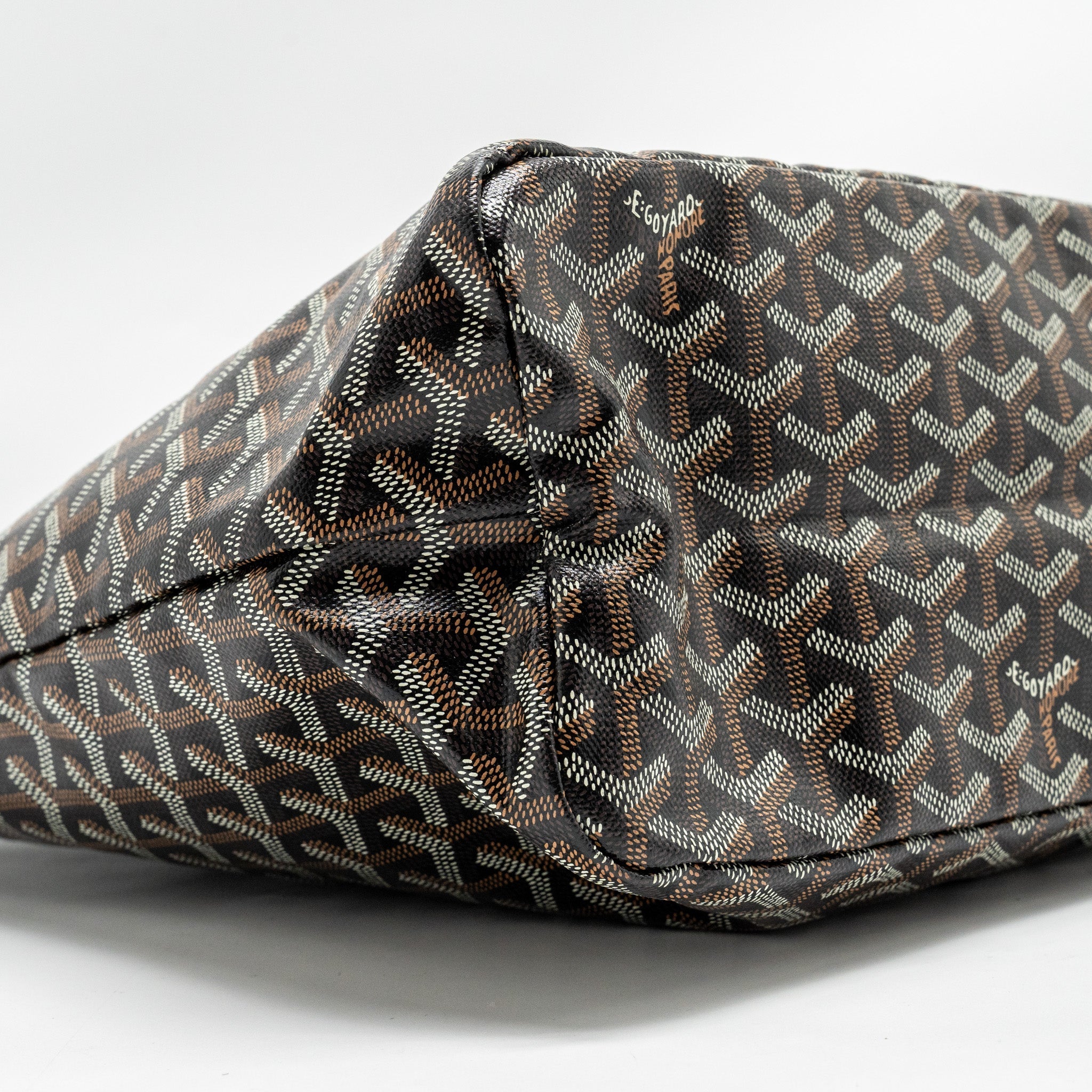 GOYARD BOHEME HOBO BAG GOYARDINE CANVAS/CALFSKIN BLACK SHW